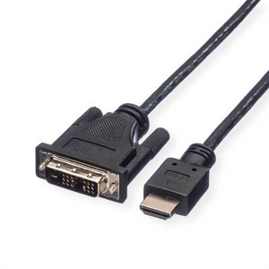 Xcab, Xcab DVI zu HDMI Kabel - 5m, ROLINE Kabel DVI (18+1) ST - HDMI ST, schwarz, 5 m