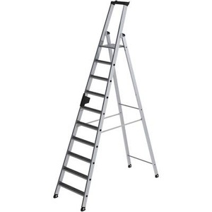 Guenzburger, Guenzburger Stufen-Stehleiter einseitig begehbar, rutschhemmend 10 Stufen, MUNK Günzburger Steigtechnik 41630 Aluminium Stufen-Stehleiter Arbeitshöhe (max.): 4.5 m