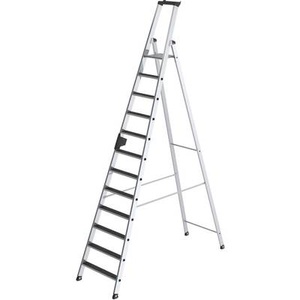 Guenzburger, Guenzburger Stufen-Stehleiter einseitig begehbar, rutschhemmend 12 Stufen, MUNK Günzburger Steigtechnik 41632 Aluminium Stufen-Stehleiter Arbeitshöhe (max.): 5 m