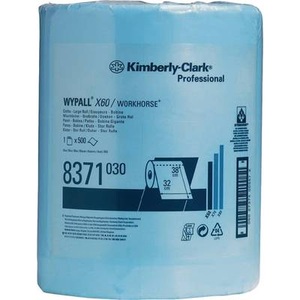 HYDROKNIT, HYDROKNIT Wischtücher WYPALL X60, HxB 380 x 315 mm, Grossrolle, hellblau, Kimberly Clark 8371 WYPALL X60 8371 Reinigungstücher 1 lagig Anzahl: 500 St.