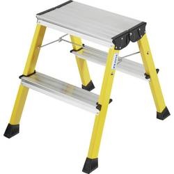 KRAUSE Alu-Klapptritt mit Rollen 2 x 2 Stufen, gelb
