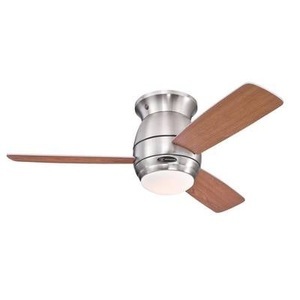 Westinghouse, Westinghouse Halley Ventilator Flügel ahorn-kirsch, Deckenventilator Halley Nickel 112 cm mit Beleuchtung