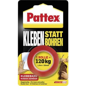 Pattex, Pattex PXMT2 Doppelseitiges Klebeband Weiß (L x B) 1.5 m x 19 mm 1 Rolle(n), Pattex Klebebänder Superstark 1.5 m
