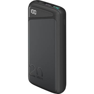 Goobay, Schnelllade-Powerbank 20.000 mAh, Goobay 53939 Powerbank 20000 mAh, Quick Charge 3.0, Power Delivery (PD), 2x USB-A Anschlüsse, LED-Anzeige, Schwarz