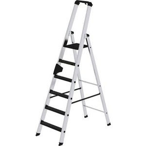 Guenzburger, Guenzburger Stufen-Stehleiter einseitig begehbar, rutschhemmend, belastbar 6 Stufen, MUNK Günzburger Steigtechnik 42706 Aluminium Stufen-Stehleiter Arbeitshöhe (max.): 3.5 m 9.5 kg