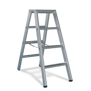 Zarges, ZARGES 41308 Stufen-Doppelleiter, Stufenstehleiter 2x8 Stufen Alu.elox.Gesamt-H.2270mm ZARGES