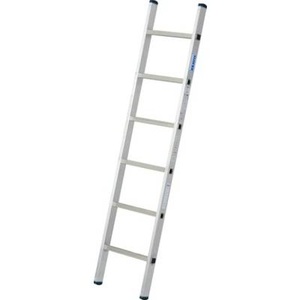 KRAUSE, Krause 127013 Aluminium Anlegeleiter Arbeitshöhe (max.): 2.80 m Silber 3 kg, STABILO AnlegeLeiter 1x6 Spr.