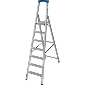 KRAUSE, Krause 124548 Aluminium Stufen-Stehleiter Arbeitshöhe (max.): 3.65 m Silber 9.5 kg, Krause 124548 Aluminium Stufen-Stehleiter Arbeitshöhe (max.): 3.65 m Silber DIN EN 131 9.5 kg