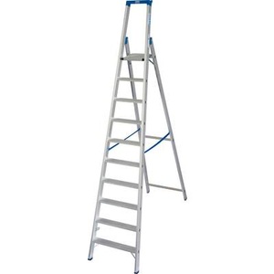 KRAUSE, Krause 124562 Aluminium Stufen-Stehleiter Arbeitshöhe (max.): 4.35 m Silber 13 kg, STABILO StehLeiter 1x10 Stu.