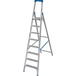 KRAUSE, KRAUSE Stehleiter »STABILO«, Krause 124555 Aluminium Stufen-Stehleiter Arbeitshöhe (max.): 3.90 m Silber DIN EN 131 10.5 kg