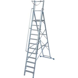 KRAUSE, Krause Stabilo® Professional 127563 Aluminium Stufen-Stehleiter Arbeitshöhe (max.): 4.8 m Silber 27.5 kg, STABILO StehLtr. gr. Pf u. Sk 1x12 Stu.