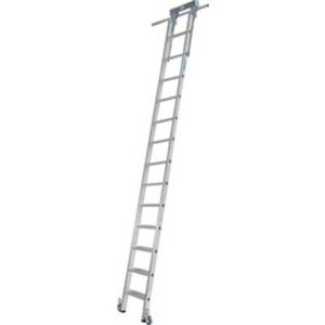 KRAUSE, KRAUSE Stufen-Regalleiter mit Kopffahrwerk für Rundrohr-Schienenanlage 13 Stufen, STABILO Regalleiter Rundrohr 1x13 Stu.