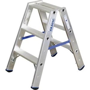 KRAUSE, KRAUSE Doppelleiter »STABILO«, Krause 124715 Aluminium Stufen-Doppelleiter Arbeitshöhe (max.): 2.25 m Silber DIN EN 131 4.2 kg