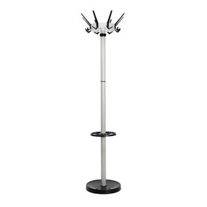Maul, Maul Garderobenständer, MAULcaligo, silber, 9408095, Maul Garderobenständer 9408095 MAULcaligo Anzahl der Haken: 32 (Ø x H) 46 cm x 175.2 cm Stahl Silber, Schwarz 1 St.
