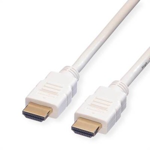 ROLINE, Roline HDMI Anschlusskabel HDMI-A Stecker 2.00 m Weiß 11.04.5587 Geschirmt HDMI-Kabel, ROLINE HDMI High Speed Kabel mit Ethernet, weiß, 2 m