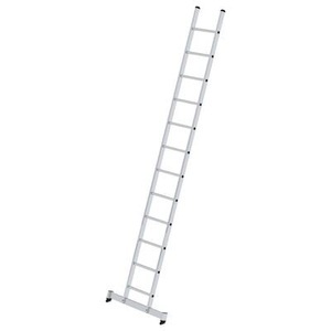 Guenzburger, Guenzburger Anlegeleiter mit Sprossen Profiausführung, Breite 420 mm 12 Sprossen, mit nivello®-Traverse, MUNK Günzburger Steigtechnik 10312 Aluminium Anlegeleiter Montage mit Werkzeug Arbeitshöhe (max.): 4.7 m