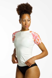 Beach Mountain, BEACH MOUNTAIN 50+ Damen Lycra Shirt Offwhite, Damen, Größe: 42