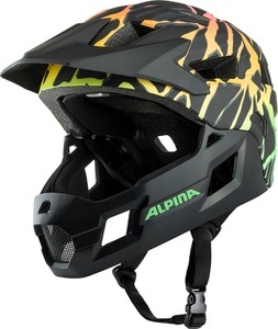 Alpina, Alpina Velohelm Kinder Rupi - Fading-Neon Matt, ALPINA Kinder Fullface MTB-Helm Rupi schwarz