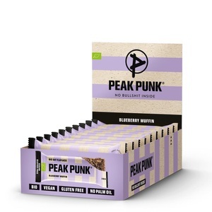 PEAK PUNK, Organic Oat Flapjack Blueberry Muffin 12 x 60 g Sportriegel, PEAK PUNK Organic Oat Flapjack Blueberry Muffin (12x60g)