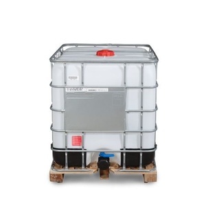 Denios, IBC Recobulk, Gefahrgut-Ausführung, Holz-Palette, 1.000 Liter, Öffnung NW150, Auslauf NW80