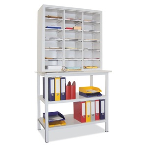 Pavoy, PAVOY Sortierschrank, 18 Fächer + Unterbauschrank, resedagrün, lichtblau