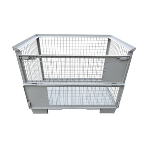 Jungheinrich PROFISHOP, Euro-Gitterbox, mit Stahlblechboden, Längswand halb abklappbar, Nutzhöhe 800 mm