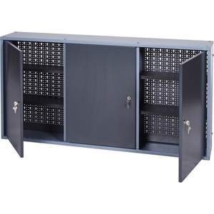 Jungheinrich PROFISHOP, Werkzeugschrank, hammerschlagsilber anthrazit, H600xB1200xT200mm, 3 Lochrückwände, 3 Türen
