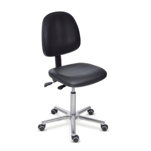 Jungheinrich PROFISHOP, Arbeitsdrehstuhl Universal, Sitzhöhe 470-660 mm, Kunststoffbasis, Rollen, Kunstleder, schwarz