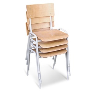 Jungheinrich PROFISHOP, Stuhl Standard, 4er-Set, stapelbar, Buche hell, Gestell lichtgrau