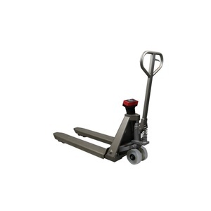 Ravas, Ravas Edelstahl-Hubwagen mit Waage INOX, Tragfähigkeit 2.000 kg, GL 1.150 mm, Polyamid, Tandemrollen