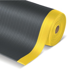 Jungheinrich PROFISHOP, Anti-Ermüdungsmatte Premium, Vinylschaum, lfm x 1.220 mm, schwarz/gelb