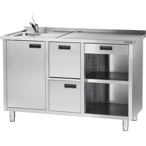 Stalgast, Stalgast Arbeitstisch für Kaffeemaschine, mit Aufkantung, 1500 x 700 x 1000 mm (BxTxH)