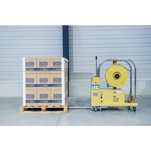 Hagenauer + Denk KG, Halbautomatische Paletten-Umreifungsmaschine HDS-25-PV3-16-200 Akkubetrieb, für Bandbreite 12-16 mm