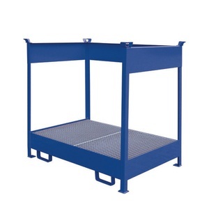 Eichinger, Eichinger® Fass-Stapelpalette mit Auffangwanne, 2 x Fässer enzianblau