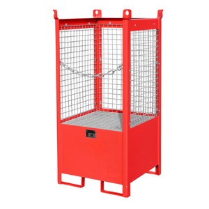 bauer, Fass-Stapelpalette Bauer FSP-1 D, Drahtgitter-Wände, Kapazität 1 x 200 l Fass, rot