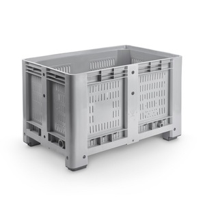 ALPHA Paletten, Palettenbox M, 1200x800x760 mm, durchbrochen, mit 4 Füssen