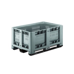 ALPHA Paletten, Palettenbox M, 1200x800x600 mm, durchbrochen, mit 3 Kufen