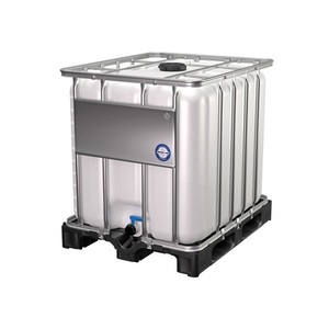 ALPHA Paletten, IBC-Container, auf Kunststoffpalette, mit verzinktem Stahlrohrrahmen, 1000 Liter, Standard
