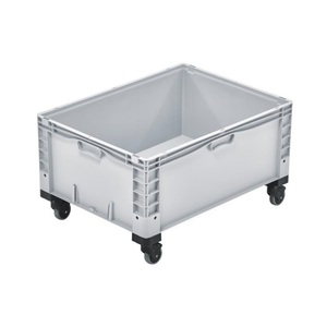 ALPHA Paletten, Alpha Eurobox aus PP mit geschlossenen Wänden, HxBxT 460 x 600 x 800 mm, mit Rollen