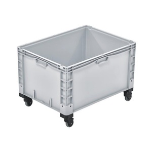 ALPHA Paletten, Alpha Eurobox aus PP mit geschlossenen Wänden, HxBxT 560 x 600 x 800 mm, mit Rollen