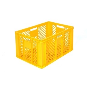ALPHA Paletten, Alpha Eurobox aus PE, Bäckerkiste mit durchbrochenen Wänden, HxBxT 320 x 400 x 600 mm, gelb
