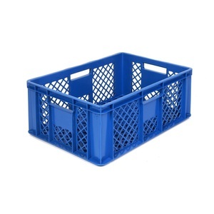 ALPHA Paletten, Alpha Eurobox aus PE, Bäckerkiste mit durchbrochenen Wänden, HxBxT 240 x 400 x 600 mm, blau