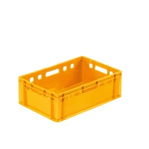 ALPHA Paletten, Alpha Eurobox aus PE, E2 Fleischkiste mit geschlossenen Wänden, HxBxT 220 x 400 x 600 mm, gelb