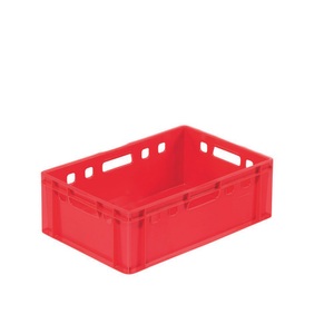 ALPHA Paletten, Alpha Eurobox aus PE, E2 Fleischkiste mit geschlossenen Wänden, HxBxT 220 x 400 x 600 mm, rot