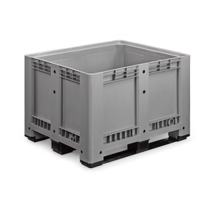 ALPHA Paletten, Palettenbox L, grau, 1200x1000x780 mm, geschlossen, mit 3 Kufen