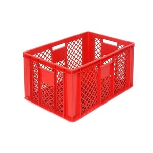 ALPHA Paletten, Alpha Eurobox aus PE, Bäckerkiste mit durchbrochenen Wänden, HxBxT 320 x 400 x 600 mm, rot