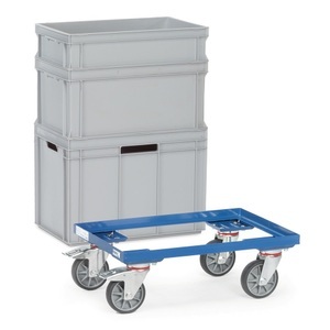 Fetra, fetra® Eurokastenroller aus Stahl, TK 250 kg, Ladefläche BxT 610 x 410 mm