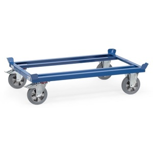 Fetra, fetra® Fahrgestell mit Fangecken, TK 1.200 kg, für Paletten 1.000 x 800 mm, Elastik-Vollgummi-Bereifung