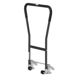 Fetra, Rohrschiebebügel, für Paletten-Fahrgestell, Stahlrohr, grau, einklinkbar, 2 Hilfsrollen
