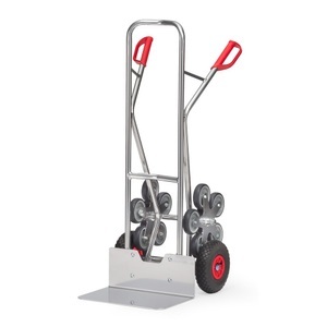 Fetra, fetra® Treppenkarre, 5-armiger Radstern, Tragkraft 200 kg, Schaufel BxT 480 x 300 mm, Aluminium